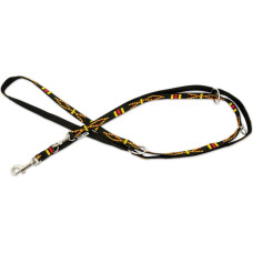 Pets Collection Smycz dla psa, wz�r etniczny, regulowana, ta�ma polipropylenowa, 20mm/220cm czarna