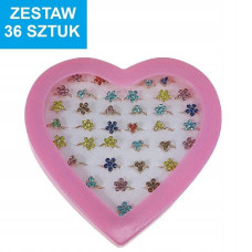 Adar Pierścionek 36szt/box serce 05794
