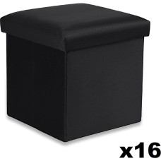 Leobert Pufa składana M - 30x30x30cm aksamit czarna x 16