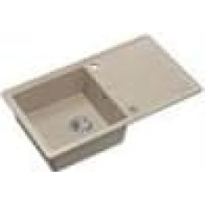 Graniteq TONY 111 GraniteQ zlewozmywak granitowy river sand (beż) 1-komorowy z/o (78x45x18,5),  z syfonem i zaślepką  stal szlachetna+wkładka ociekowa+zestaw noży Fiskars