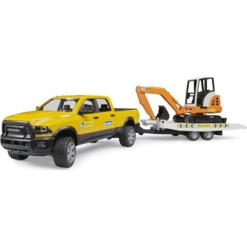 Bruder Auto Dodge RAM 2500 Service z przyczepką i mini koparką