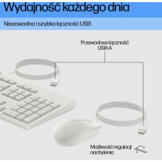 HP 225 - Tastatur-und-Maus-Set - 100% - full size - USB - QWERTZ - Deutsch - Cashmere White