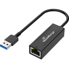 Mediarange USB-A Netzwerkadaper mit RJ45 Port, 20cm, sw