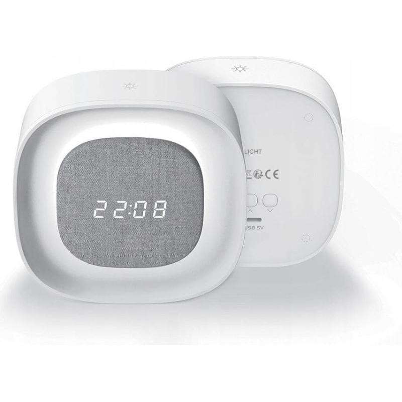 Forever Alarm clock with LED night light PURE FNL-03 BJORN white square Forever Light