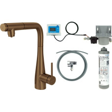 Deante Bateria kuchenna z zestawem do filtracji wody z wyciąganą wylewką