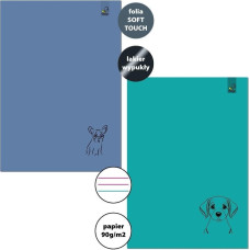 Bee-Bee Zeszyt A4/32K 3-linie kolor 90g Psy (6szt)