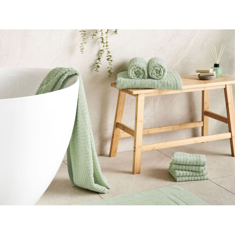 Beliani Komplet 9 ręczników ATAI Bawełna Jasnozielony