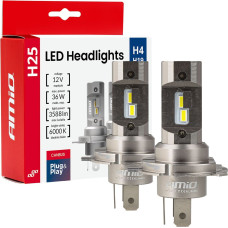 Amio Żarówki samochodowe led seria h25 canbus h4 h19 12v 36w amio-04711