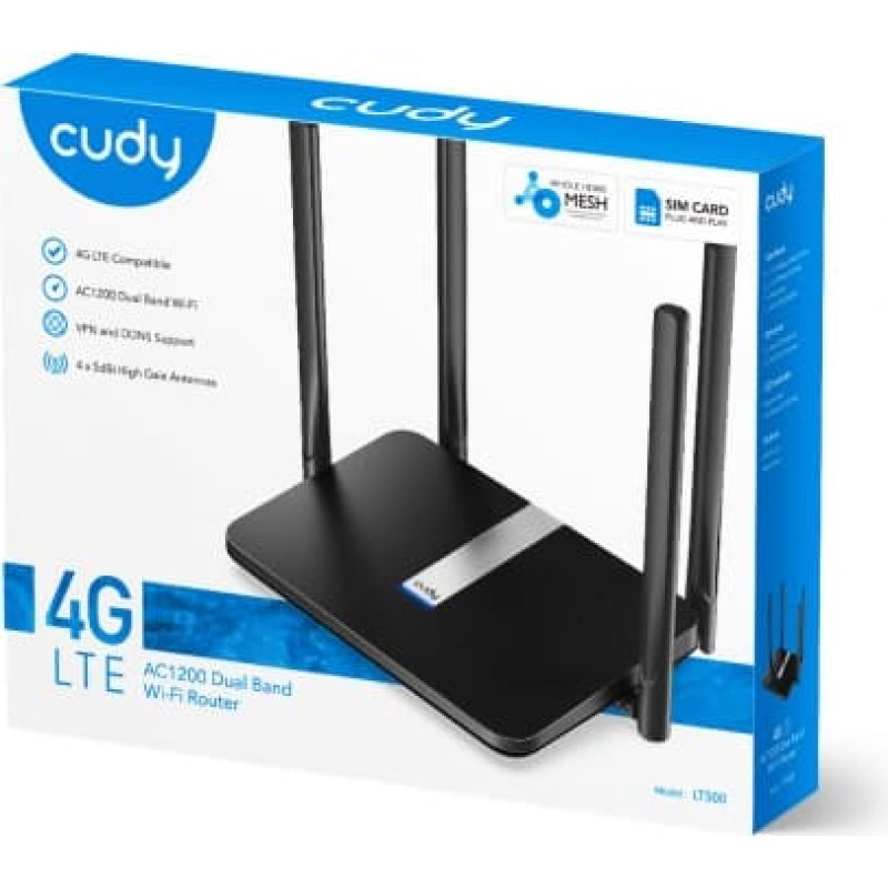 Cudy Router LT500 Mesh AC1200 4G LTE SIM