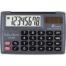 Vector Карманный калькулятор KAV CH-861, 8-разрядный, 87 x 58 мм, черный