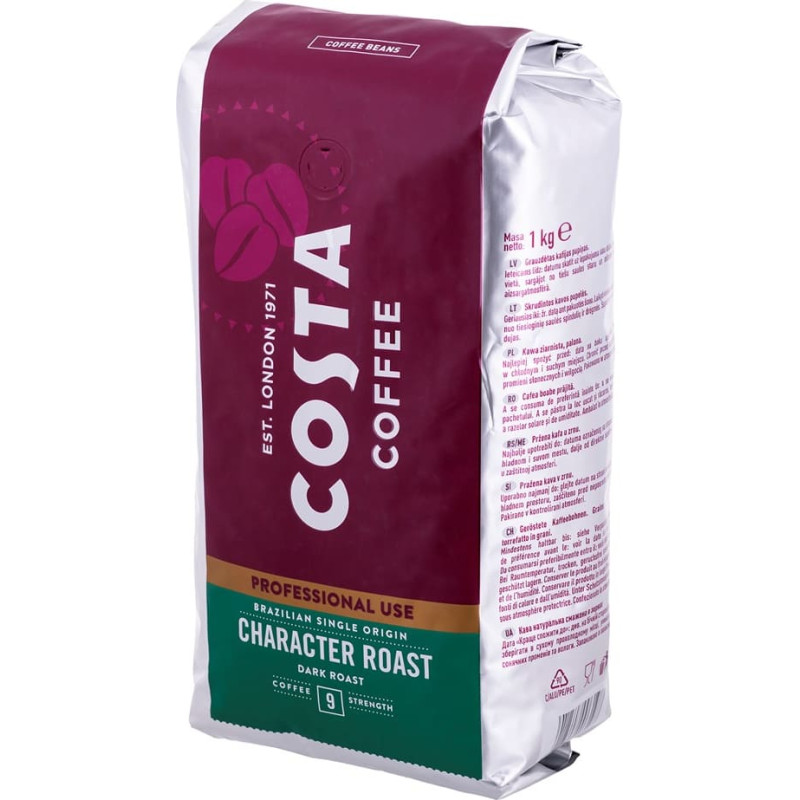 Costa Coffee Kafijas pupiņas COSTA PROFESSIONAL 1KG BRAZĪLIJAS VIENAS IZCELSMES