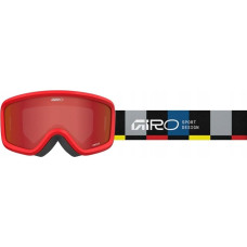 Giro Gogle zimowe juniorskie GIRO CHICO 2.0 BLACK BLOCKS (OTG) (Cylindrical) (Szyba lustrzana kolorowa AMBER SCARLET 19-42% S2) (NEW 2025/2026)