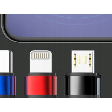 3MK Hyper Cable N-SERIES 3 in 1 USB-A to USB-C/Lightning/MicroUSB 1.2m 9V/2A 18W Black