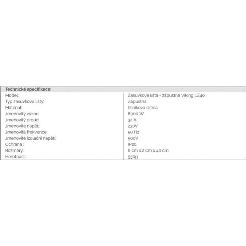 Triton Listwa zasilająca Triton Viking listwa gniazdowa wpuszczana LZ40 czarna