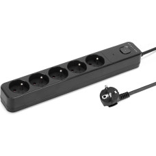 Montis Listwa zasilająca Montis Listwa przeciwprzepięciowa czarna 5-gniazdowa 3m MT187-BK-3