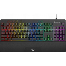 Rampage Klawiatura gamingowa z podstawką Simula RGB Makro czarna