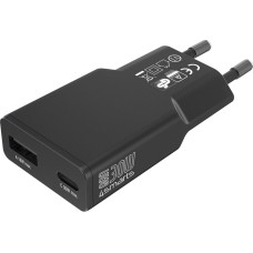 4Smarts Ładowarka sieciowa 4smarts FlatPlug Duos 30W GaN USB-C/USB-A czarny