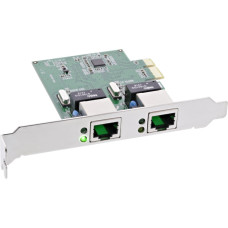Inline Karta sieciowa InLine ® Dual Gigabit karta sieciowa PCI Express 2x 1Gb/s PCIe x1 inkl. LP
