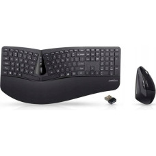 Perixx Klawiatura + mysz Perixx Perixx PERIDUO-606A DE, 3-in-1 keyboard and mouse set, wireless, ergon., black