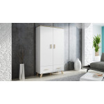 Cama Meble Cama wardrobe LOTTA 2D2D white + sonoma oak