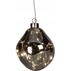Christmas Decoration BOMBKA FORMÓWKA SZKLANA KROPLA LED 10CM SILVER