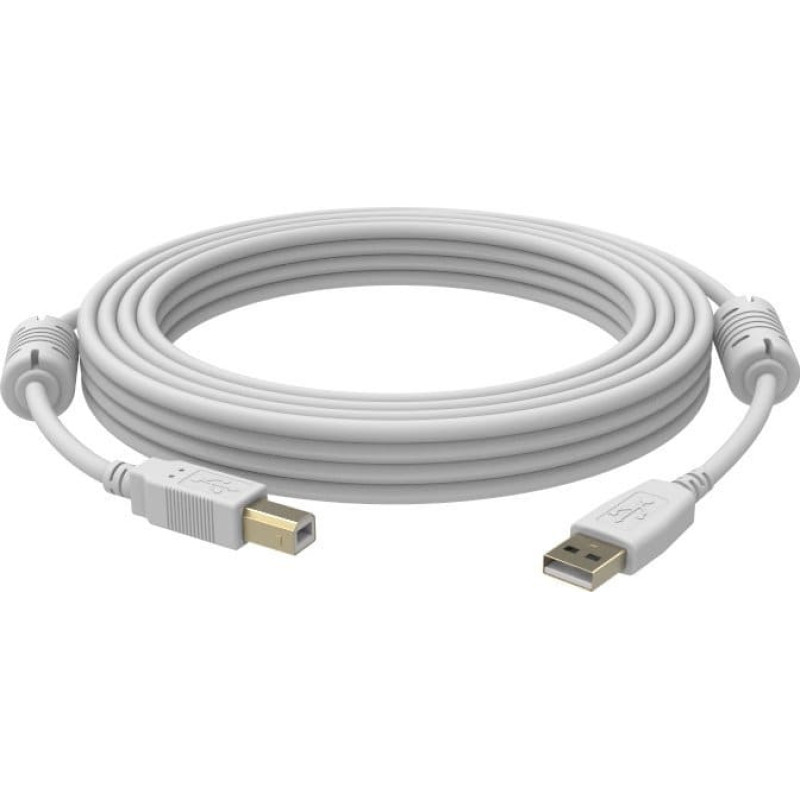 Vision VISION Professional installationstaugliches USB 2.0-Kabel - 30 JAHRE GARANTIE - Vergoldete Anschlusse - Ferritkern an A-Seite - Bandbreite 480 Mbit/s - Abschirmgeflecht mit uber 65 % Abdeckung - USB-A (M) zu USB-B (M) - Aussendurchmesser 4,8 mm -
