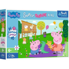 Trefl Puzzle 60 elementy Super Shape XXL Świnka Peppa Zabawy z braciszkiem