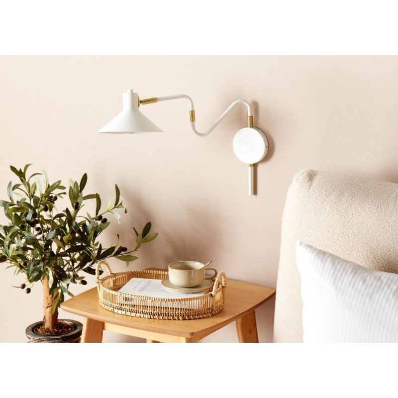 Beliani Kinkiet Beliani Lampa ścienna metalowa biała BALIEM Lumarko!