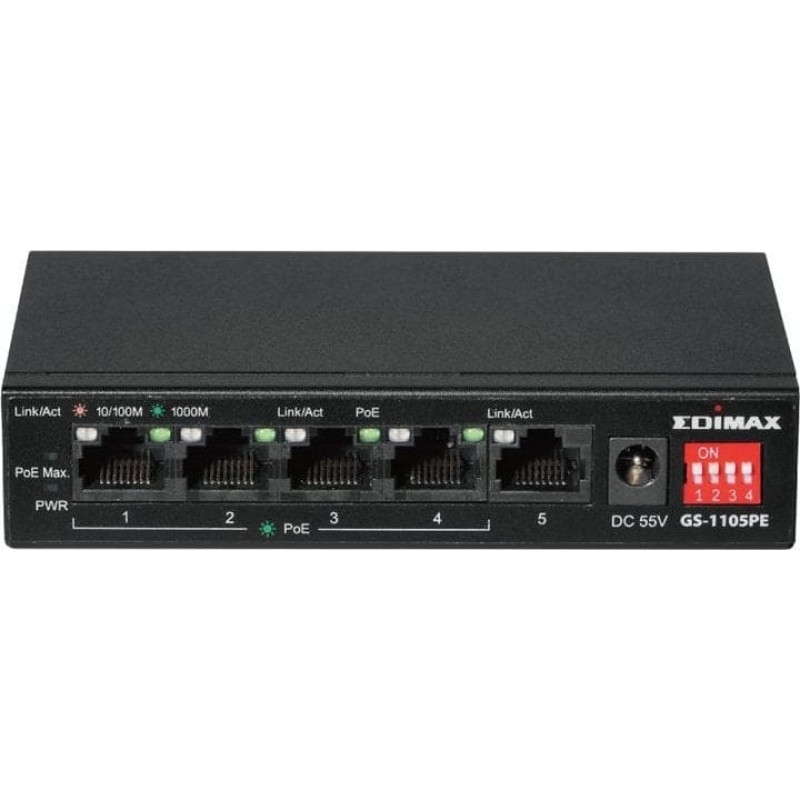 Edimax Switch niezarządzalny Edimax GS-1105PE 4x GbE PoE + 1x GbE Port
