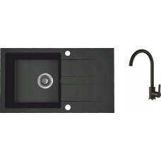 Laveo AQ.901-1019501 / AQUAFORM / MARANELLO SET / ZLEW GRANIT CZARNY MONO 44X76CM , 1K+OC , BATERIA , SYFON /