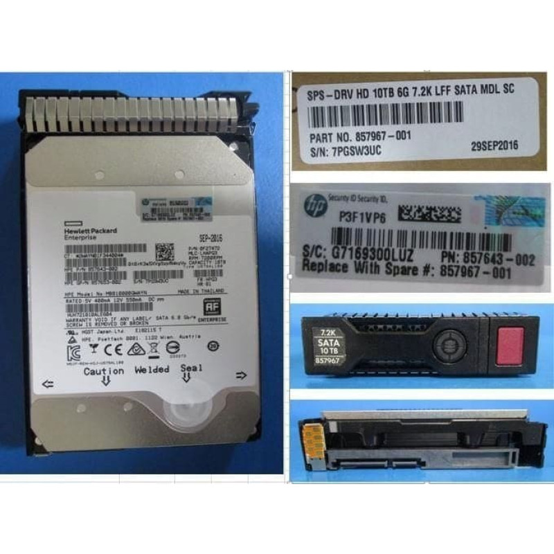 HP Dysk HP HD 10TB 6G 7.2K LFF SATA MDL