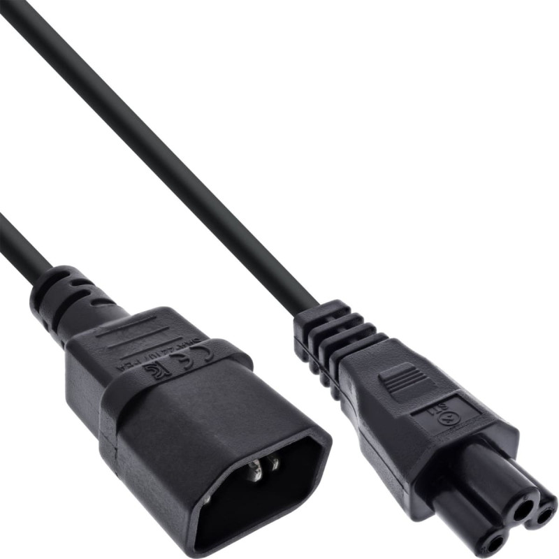 Vision InLine® Netzkabel, C14 Kupplung auf C5 Stecker, schwarz, 5m