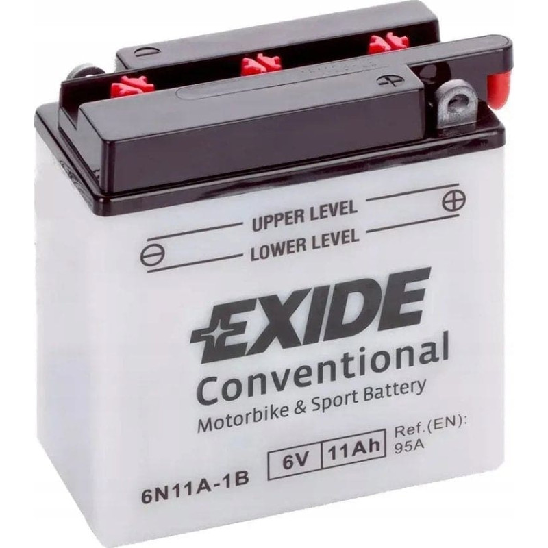 Exit Akumulator Kwasowy/Rozruchowy/Suchoładowany z elektrolitem (ograniczona sprzedaż konsumencka) EXIDE 6V 11Ah 95A P+ Obsługowy elektrolit w zestawie 121x59x131mm Suchoładowany z elektrolitem 6N11A-1B
