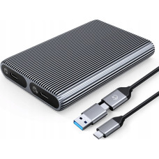 Orico Kieszeń dyskowa 2x M.2 SATA+NVME USB-C 3.2 6Gbps/10Gbps - szara