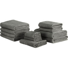 Beliani Komplet 11 ręczników bawełniany szary ATAI