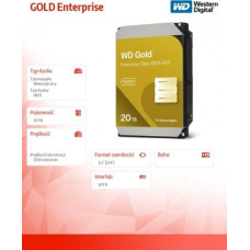 WD western digital Dysk HDD GOLD Enterprise 20TB 3,5 SATA WD203KRYZ