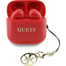 Guess TWS Guess Glossy Effect Printed Classic Logo & Charm Red Headphones