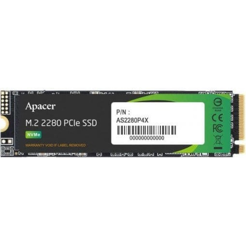 Apacer Dysk SSD Apacer AS2280P4X 256GB M.2 PCIe NVMe Gen3 x4 2280 (2100/1300 MB/s) 3D NAND
