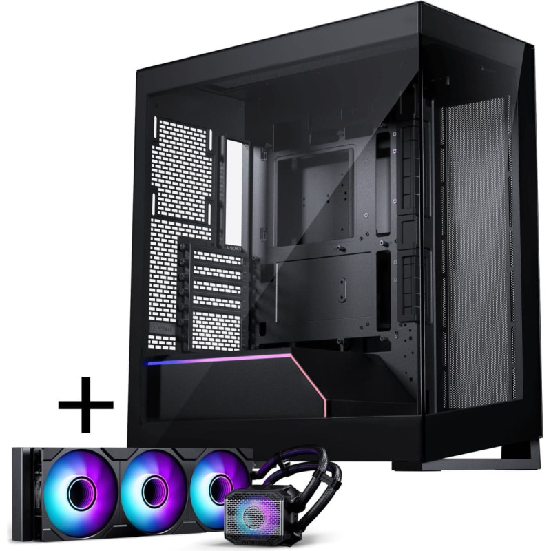 Phanteks NV-Serie NV5 MK2 ATX-Gehäuse, Tempered Glass, DRGB - Satin Black + Glacier One 360M25 Gen2 DRGB AiO Wasserkühlung - 360mm