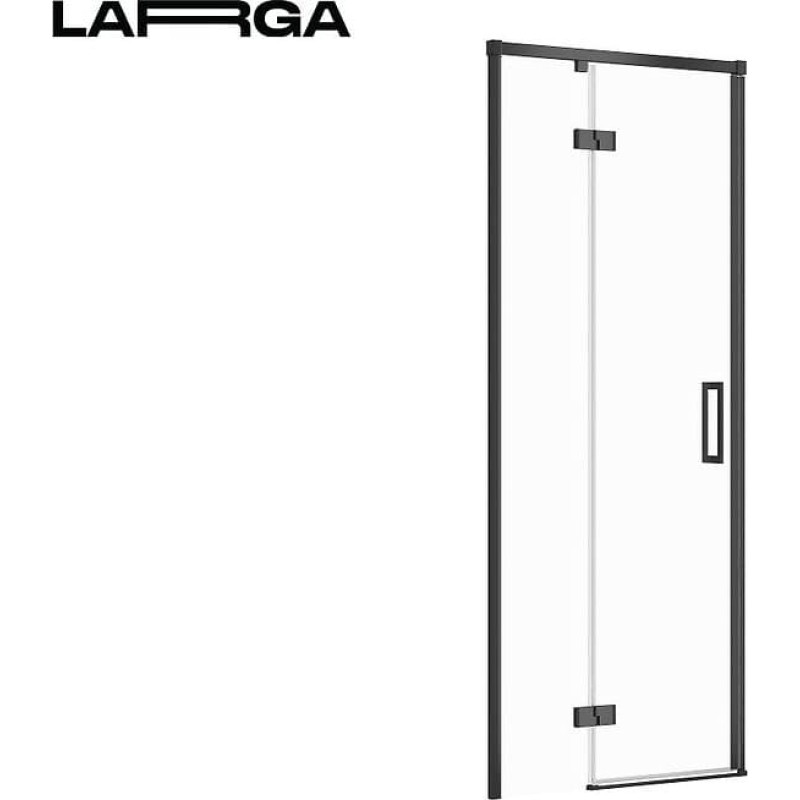 Cersanit S932-127 Drzwi Na Zawiasach Kabiny Prysz Larga Czarna 80x195 Lewe Szkło TRANS // KNC.DRZ-LARGA-80X195-TR-L-CZ