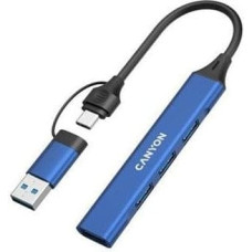 Canyon HUB DS-02 4 w 1 USB-A/C Niebieski