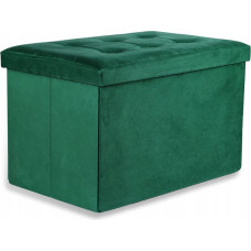 Leobert Pufa składana XL z guzikami - 60x38x38cm aksamit zielona