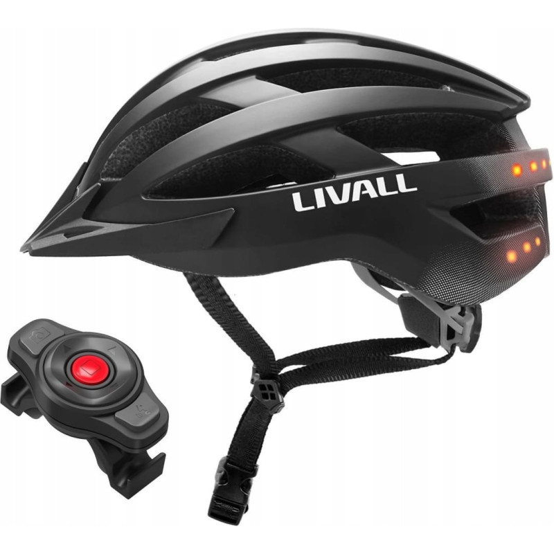 Livall Kask rowerowy MTB Bluetooth 58-62cm LED/SOS/Intercom czarny