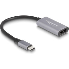 Delock - Highspeed - Videoadapter - 24 pin USB-C mannlich zu HDMI weiblich - 15 cm - Grau/Schwarz - unterstutzt 4K 60 Hz (4096 x 2160), HDR-Support, DP Alt Modus-Support