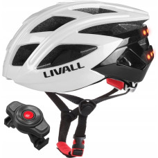 Livall Kask szosowy Bluetooth 55-61cm LED/SOS/Intercom biały