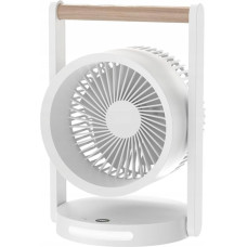 LTC WENTYLATOR BIURKOWY Z DREWNIANĄ RĄCZKĄ, POZIOMY PRĘDKOŚCI, Z LAMPKĄ NOCNĄ, WYŚWIETLACZ, WSKAŹNIK NAŁDAOWANIA , LADOWANIE USB C, 10W, 3600 mAh,6,4