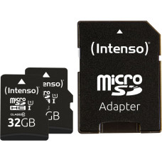 Intenso microSD Card UHS-I 32GB SDHC Premium double pack