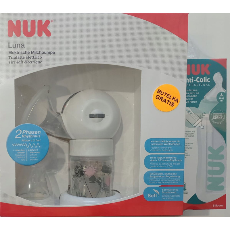 NUK LAKTATOR ELEKTRYCZNY DWUFAZOWY LUNA + GRATIS