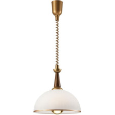 Lamkur Chiara 50072 lampa wisząca zwis 1x60W E27 złota/drewniana