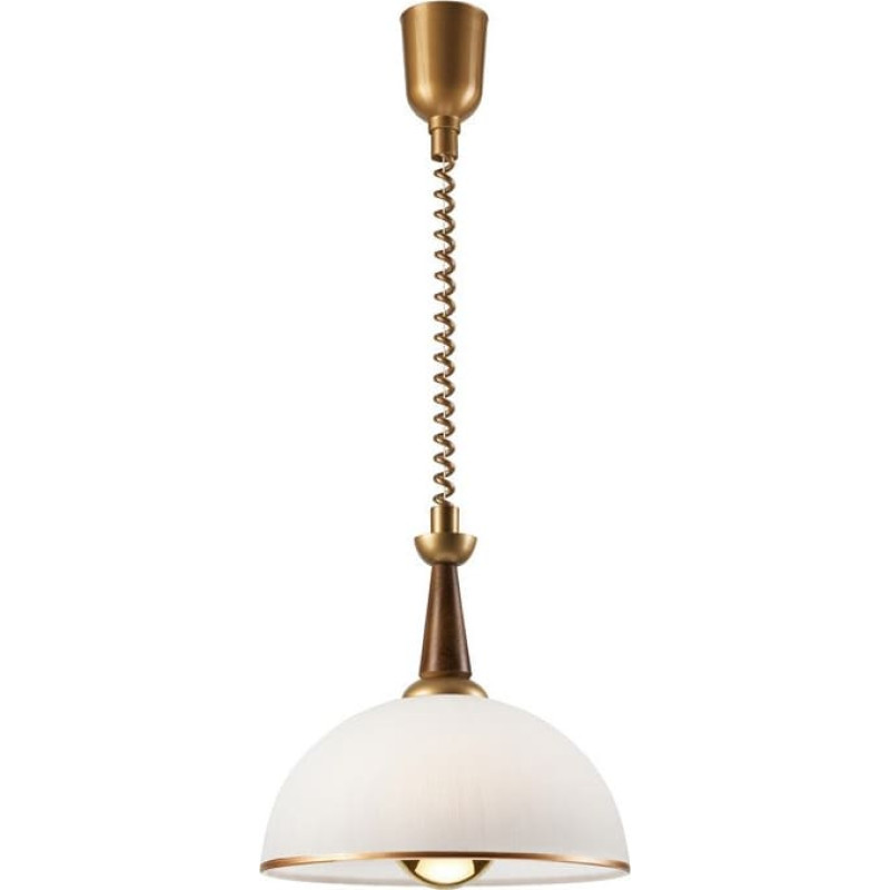 Lamkur Chiara 50072 lampa wisząca zwis 1x60W E27 złota/drewniana